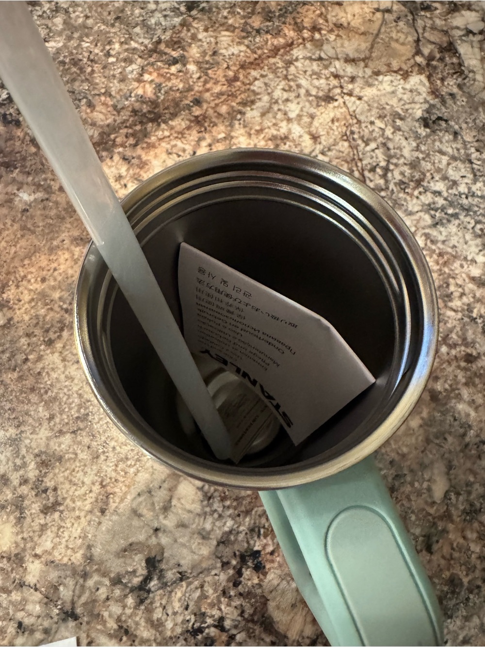 Stanley Mint Green Insulated Quencher Tumbler with Handle and Straw - Picture 3 of 4